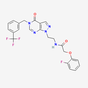 2-(2-fluorophenoxy)-N-(2-(4-oxo-5-(3-(trifluoromethyl)benzyl)-4,5-dihydro-1H-pyrazolo[3,4-d]pyrimidin-1-yl)ethyl)acetamide