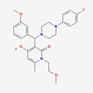 3-((4-(4-fluorophenyl)piperazin-1-yl)(3-methoxyphenyl)methyl)-4-hydroxy-1-(2-methoxyethyl)-6-methylpyridin-2(1H)-one