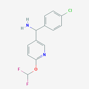 (4-Chlorophenyl)-[6-(difluoromethoxy)pyridin-3-yl]methanamine