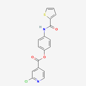 molecular formula C17H11ClN2O3S B2476118 4-(Thiophene-2-amido)phenyl 2-chloropyridine-4-carboxylate CAS No. 1111529-41-9