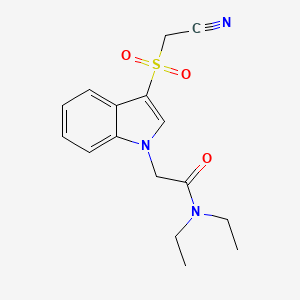 2-(3-((cyanomethyl)sulfonyl)-1H-indol-1-yl)-N,N-diethylacetamide