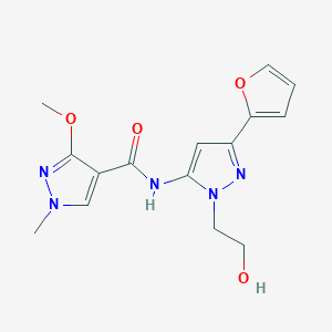 N-(3-(furan-2-yl)-1-(2-hydroxyethyl)-1H-pyrazol-5-yl)-3-methoxy-1-methyl-1H-pyrazole-4-carboxamide