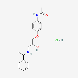 molecular formula C19H25ClN2O3 B2476134 Clorhidrato de N-(4-(2-hidroxi-3-((1-feniletil)amino)propoxi)fenil)acetamida CAS No. 1189682-86-7