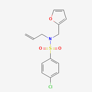 molecular formula C14H14ClNO3S B2476143 N-allyl-4-chloro-N-(2-furylmethyl)benzenesulfonamide CAS No. 65193-49-9