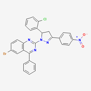 6-bromo-2-(5-(2-chlorophenyl)-3-(4-nitrophenyl)-4,5-dihydro-1H-pyrazol-1-yl)-4-phenylquinazoline