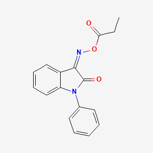 molecular formula C17H14N2O3 B2476149 [(Z)-(2-氧代-1-苯基吲哚-3-亚胺)氨基]丙酸 CAS No. 478261-19-7