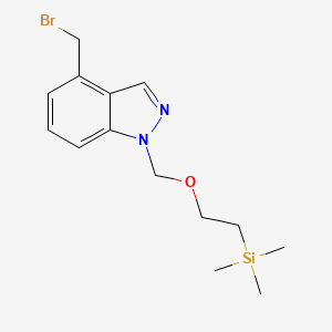 molecular formula C14H21BrN2OSi B2476150 4-(bromomethyl)-1-{[2-(trimethylsilyl)ethoxy]methyl}-1H-indazole CAS No. 2173991-89-2