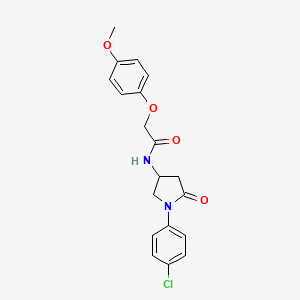 molecular formula C19H19ClN2O4 B2476152 N-[1-(4-chlorophenyl)-5-oxopyrrolidin-3-yl]-2-(4-methoxyphenoxy)acetamide CAS No. 905666-65-1