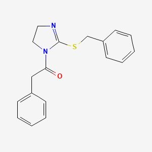 molecular formula C18H18N2OS B2476163 1-(2-苄基硫烷基-4,5-二氢咪唑-1-基)-2-苯基乙酮 CAS No. 851864-32-9