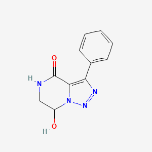 molecular formula C11H10N4O2 B2476165 7-hydroxy-3-phenyl-6,7-dihydro[1,2,3]triazolo[1,5-a]pyrazin-4(5H)-one CAS No. 1986550-56-4