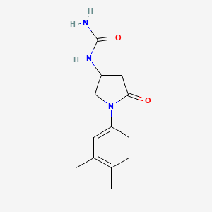 molecular formula C13H17N3O2 B2476170 1-(1-(3,4-二甲苯基)-5-氧代吡咯烷-3-基)脲 CAS No. 894009-23-5