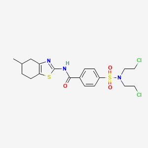 4-[bis(2-chloroethyl)sulfamoyl]-N-(5-methyl-4,5,6,7-tetrahydro-1,3-benzothiazol-2-yl)benzamide