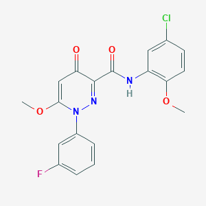 molecular formula C19H15ClFN3O4 B2476173 N-(5-氯-2-甲氧基苯基)-1-(3-氟苯基)-6-甲氧基-4-氧代-1,4-二氢哒嗪-3-甲酰胺 CAS No. 1251626-42-2