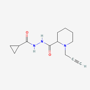 molecular formula C13H19N3O2 B2476176 N'-cyclopropanecarbonyl-1-(prop-2-yn-1-yl)piperidine-2-carbohydrazide CAS No. 1384533-02-1