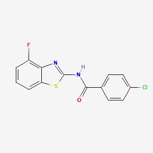 molecular formula C14H8ClFN2OS B2476186 4-chloro-N-(4-fluoro-1,3-benzothiazol-2-yl)benzamide CAS No. 906785-27-1