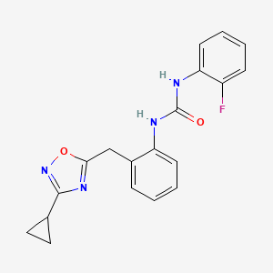 1-(2-((3-Cyclopropyl-1,2,4-oxadiazol-5-yl)methyl)phenyl)-3-(2-fluorophenyl)urea