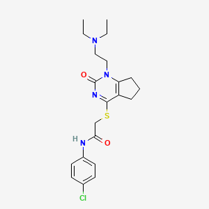 N-(4-chlorophenyl)-2-((1-(2-(diethylamino)ethyl)-2-oxo-2,5,6,7-tetrahydro-1H-cyclopenta[d]pyrimidin-4-yl)thio)acetamide