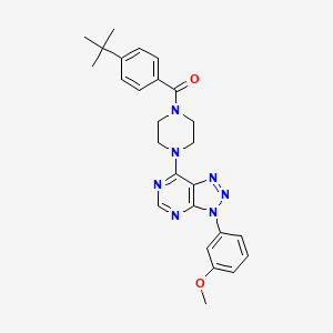 molecular formula C26H29N7O2 B2476203 (4-(tert-butyl)phenyl)(4-(3-(3-methoxyphenyl)-3H-[1,2,3]triazolo[4,5-d]pyrimidin-7-yl)piperazin-1-yl)methanone CAS No. 920374-22-7