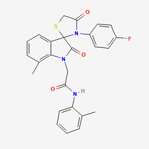 2-(3'-(4-fluorophenyl)-7-methyl-2,4'-dioxospiro[indoline-3,2'-thiazolidin]-1-yl)-N-(o-tolyl)acetamide