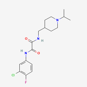 molecular formula C17H23ClFN3O2 B2476210 N1-(3-chloro-4-fluorophenyl)-N2-((1-isopropylpiperidin-4-yl)methyl)oxalamide CAS No. 946233-35-8