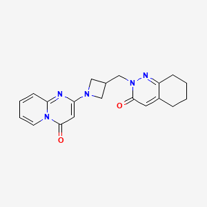 molecular formula C20H21N5O2 B2476212 2-[(1-{4-oxo-4H-pyrido[1,2-a]pyrimidin-2-yl}azetidin-3-yl)methyl]-2,3,5,6,7,8-hexahydrocinnolin-3-one CAS No. 2176201-54-8