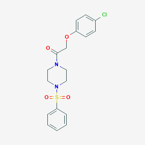 molecular formula C18H19ClN2O4S B247622 1-(4-Benzenesulfonyl-piperazin-1-yl)-2-(4-chloro-phenoxy)-ethanone 