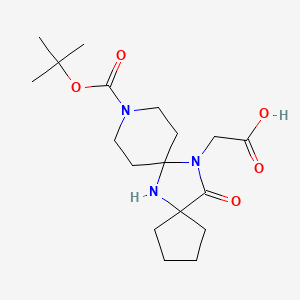 13-Carboxymethyl-14-oxo-6,10,13-triaza-dispiro[4.1.5.2] tetradecane-10-carboxylic acid tert-butyl ester