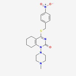 molecular formula C20H25N5O3S B2476227 1-(4-methylpiperazin-1-yl)-4-((4-nitrobenzyl)thio)-5,6,7,8-tetrahydroquinazolin-2(1H)-one CAS No. 941914-58-5