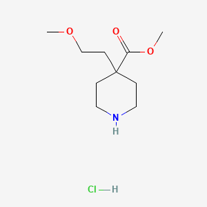 molecular formula C10H20ClNO3 B2476232 4-(2-甲氧基乙基)哌啶-4-羧酸甲酯盐酸盐 CAS No. 2230799-68-3