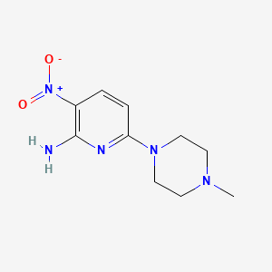 molecular formula C10H15N5O2 B2476242 6-(4-Methylpiperazin-1-yl)-3-nitropyridin-2-amine CAS No. 126824-11-1