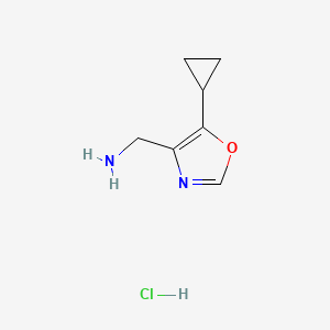 molecular formula C7H11ClN2O B2476251 (5-Cyclopropyloxazol-4-yl)methanamine hydrochloride CAS No. 2241128-09-4