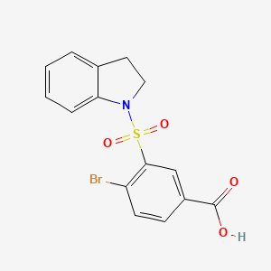 4-bromo-3-(2,3-dihydro-1H-indole-1-sulfonyl)benzoic acid