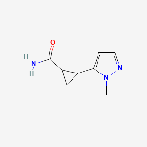 molecular formula C8H11N3O B2476270 2-(1-méthyl-1H-pyrazol-5-yl)cyclopropane-1-carboxamide CAS No. 2097900-66-6