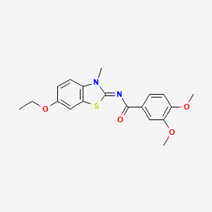 molecular formula C19H20N2O4S B2476273 (E)-N-(6-ethoxy-3-methylbenzo[d]thiazol-2(3H)-ylidene)-3,4-dimethoxybenzamide CAS No. 441289-48-1