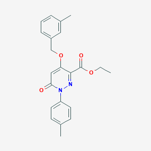 molecular formula C22H22N2O4 B2476274 Ethyl 1-(4-methylphenyl)-4-[(3-methylphenyl)methoxy]-6-oxopyridazine-3-carboxylate CAS No. 899959-98-9