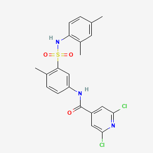 molecular formula C21H19Cl2N3O3S B2476283 2,6-dichloro-N-{3-[(2,4-dimethylphenyl)sulfamoyl]-4-methylphenyl}pyridine-4-carboxamide CAS No. 876919-72-1