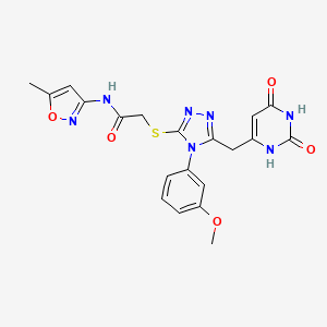 2-((5-((2,6-dioxo-1,2,3,6-tetrahydropyrimidin-4-yl)methyl)-4-(3-methoxyphenyl)-4H-1,2,4-triazol-3-yl)thio)-N-(5-methylisoxazol-3-yl)acetamide