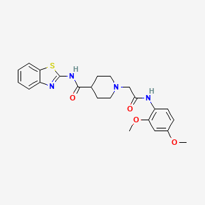 molecular formula C23H26N4O4S B2476285 N-(benzo[d]thiazol-2-yl)-1-(2-((2,4-dimethoxyphenyl)amino)-2-oxoethyl)piperidine-4-carboxamide CAS No. 953999-98-9