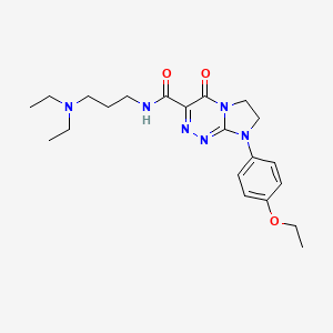 molecular formula C21H30N6O3 B2476286 N-(3-(diethylamino)propyl)-8-(4-ethoxyphenyl)-4-oxo-4,6,7,8-tetrahydroimidazo[2,1-c][1,2,4]triazine-3-carboxamide CAS No. 946311-66-6