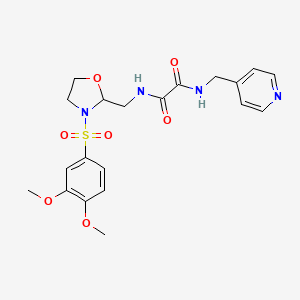 N1-((3-((3,4-dimethoxyphenyl)sulfonyl)oxazolidin-2-yl)methyl)-N2-(pyridin-4-ylmethyl)oxalamide