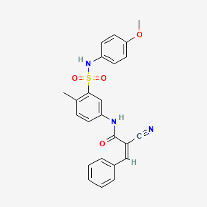 molecular formula C24H21N3O4S B2476300 (Z)-2-Cyano-N-[3-[(4-methoxyphenyl)sulfamoyl]-4-methylphenyl]-3-phenylprop-2-enamide CAS No. 721885-86-5