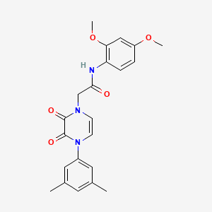 molecular formula C22H23N3O5 B2476301 N-(2,4-dimethoxyphenyl)-2-(4-(3,5-dimethylphenyl)-2,3-dioxo-3,4-dihydropyrazin-1(2H)-yl)acetamide CAS No. 891866-67-4