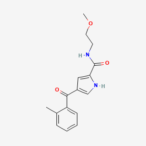 molecular formula C16H18N2O3 B2476303 N-(2-甲氧基乙基)-4-(2-甲基苯甲酰基)-1H-吡咯-2-甲酰胺 CAS No. 478249-27-3