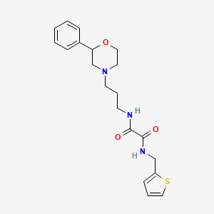 molecular formula C20H25N3O3S B2476309 N1-(3-(2-phenylmorpholino)propyl)-N2-(thiophen-2-ylmethyl)oxalamide CAS No. 954026-28-9