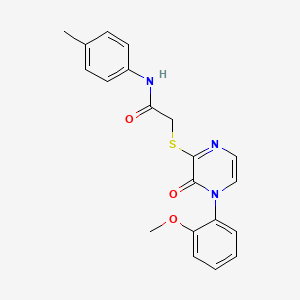 2-[4-(2-methoxyphenyl)-3-oxopyrazin-2-yl]sulfanyl-N-(4-methylphenyl)acetamide