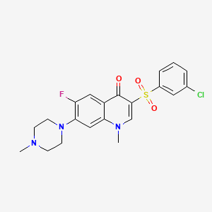 3-((3-chlorophenyl)sulfonyl)-6-fluoro-1-methyl-7-(4-methylpiperazin-1-yl)quinolin-4(1H)-one