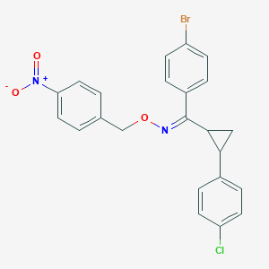 molecular formula C23H18BrClN2O3 B2476319 (4-溴苯基)[2-(4-氯苯基)环丙基]甲酮 O-(4-硝基苄基)肟 CAS No. 338415-58-0