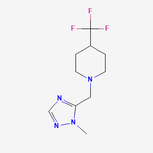 molecular formula C10H15F3N4 B2476322 1-[(2-Methyl-1,2,4-triazol-3-yl)methyl]-4-(trifluoromethyl)piperidine CAS No. 2379946-64-0