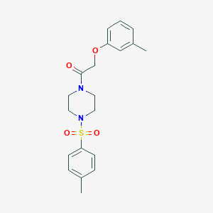 molecular formula C20H24N2O4S B247633 1-[(3-Methylphenoxy)acetyl]-4-[(4-methylphenyl)sulfonyl]piperazine 