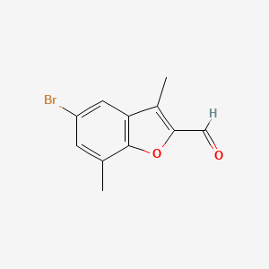 molecular formula C11H9BrO2 B2476333 5-Bromo-3,7-dimethyl-1-benzofuran-2-carbaldehyde CAS No. 2248387-73-5